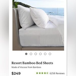 NIB Cariloha Resort Bamboo Bed Sheets- White